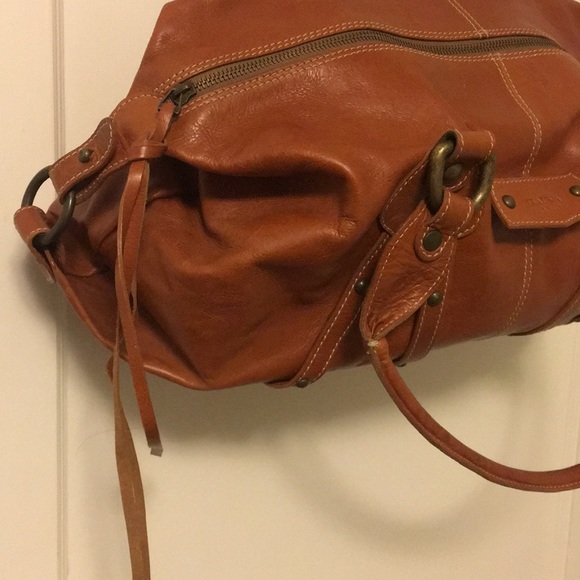 Claudia Firenze Cognac Leather Satchel Bag - Picture 4 of 8